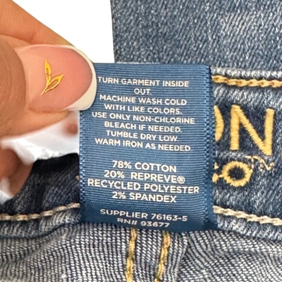 Arizona Jean Co. Womens Flared Leg Blue Denim Jeans Size 7 Short Western - Picture 4 of 13